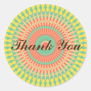 Adesivo Redondo Mandala - Colorido Indiano Morrocano Obrigado
