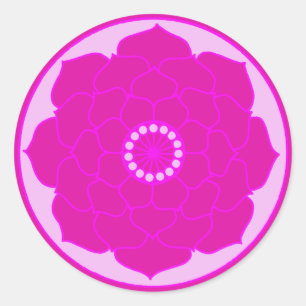 Adesivo Redondo Mandala cor-de-rosa fúcsia de Lotus