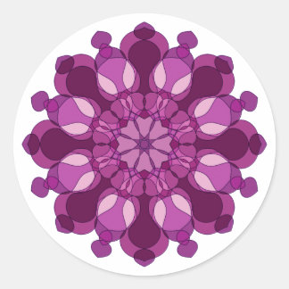 Adesivo Redondo Mandala de Flor Roxa Real