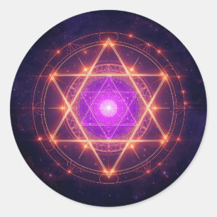 Adesivo Redondo Mandala de Geometria Sagrada – Luz Dentro do Cosmo