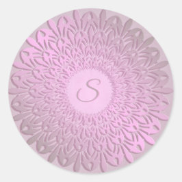 Adesivo Redondo Mandala de gradiente étnico. Monograma.