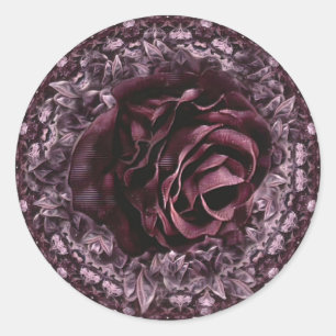 Adesivo Redondo Mandala de Rosa 