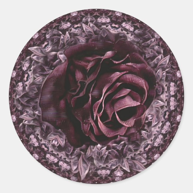 Adesivo Redondo Mandala de Rosa  (Frente)