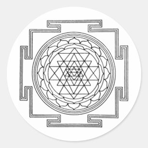 Adesivo Redondo Mandala de Sri Yantra