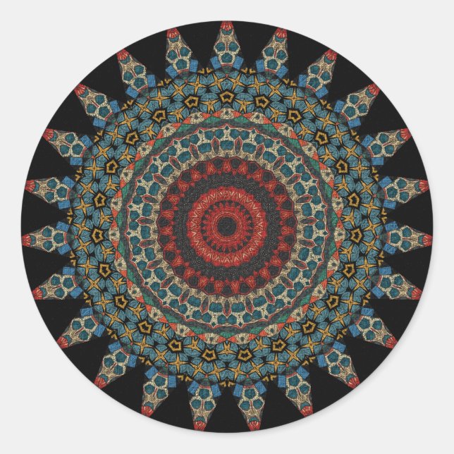Adesivo Redondo  Mandala Decorativa  (Frente)