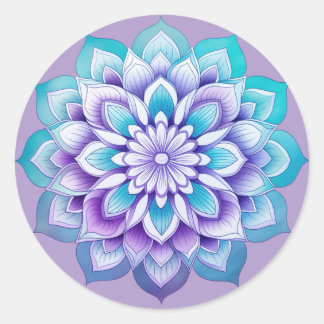 Adesivo Redondo Mandala / Desenho de Flor