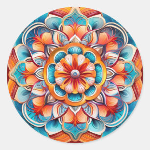 Adesivo Redondo Mandala / Design de Flor