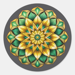 Adesivo Redondo Mandala / Design de Flor