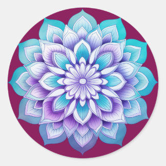 Adesivo Redondo Mandala / Design de Flor
