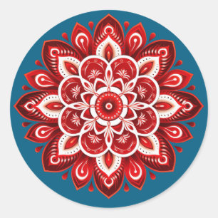 Adesivo Redondo Mandala / Design de Flor