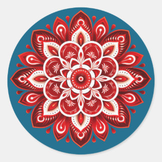 Adesivo Redondo Mandala / Design de Flor