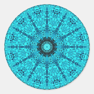 Adesivo Redondo Mandala detalhada azul