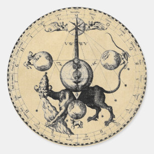 Adesivo Redondo Mandala do emblema do Cabala