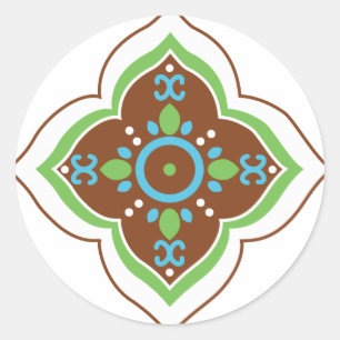 Adesivo Redondo Mandala do tatuagem do Henna