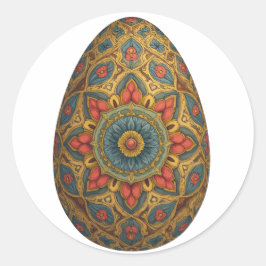 Adesivo Redondo Mandala Egg - Intrate Boho Floral Design