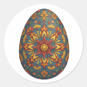 Adesivo Redondo Mandala Egg - Intrate Boho Floral Design