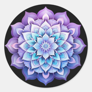 Adesivo Redondo Mandala Flor / Desenho de Arco-íris
