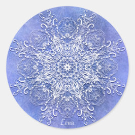 Adesivo Redondo Mandala floral étnica.