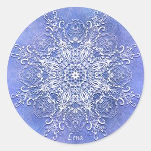 Adesivo Redondo Mandala. floral étnico