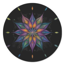 Mandala Floral - Preto Azul Roxo