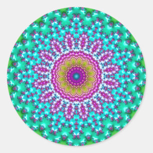 Adesivo Redondo Mandala Fractal 3