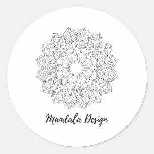 Adesivo Redondo Mandala Geometria Sagrada Arte Yoga Mantra Flor Ló