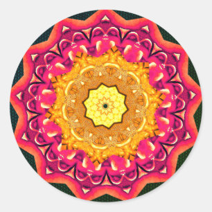 Adesivo Redondo Mandala Magic Pomegranate Dourado
