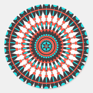 Adesivo Redondo Mandala Nativo Americano