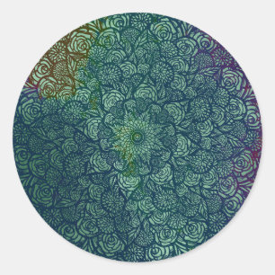 Adesivo Redondo Mandala Nature Floral