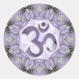 Adesivo Redondo MANDALA OM - violeta