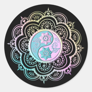 Adesivo Redondo Mandala Pastel