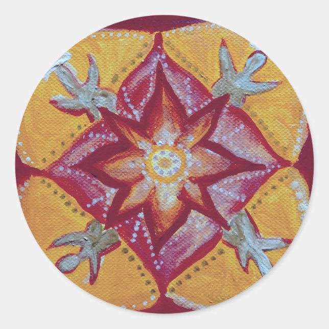 Adesivo Redondo Mandala Peace ClassSticker, Glossy (Frente)