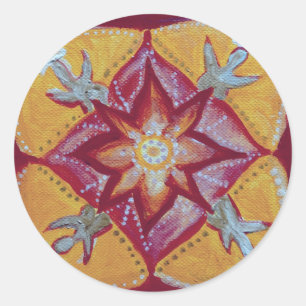 Adesivo Redondo Mandala Peace ClassSticker, Glossy