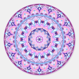 Adesivo Redondo Mandalá Roxo Boho Decal Geométrico Vibrante