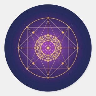 Adesivo Redondo Mandala Sagrado Celestial – Geometria Mística