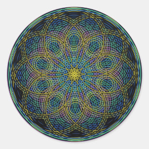 Adesivo Redondo Mandala sagrado da geometria: Sinceridade - mão