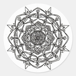Adesivo Redondo Mandala Stickers