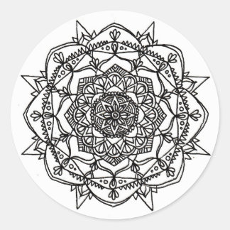 Adesivo Redondo Mandala Stickers