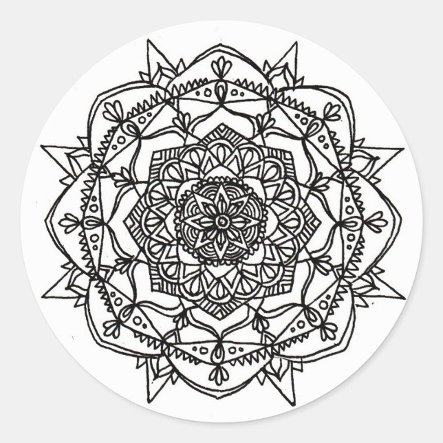 Adesivo Redondo Mandala Stickers (Frente)