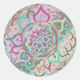 Adesivo Redondo Mandala Stickers