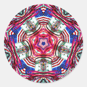 Adesivo Redondo Mandala Stickers "4 de julho"
