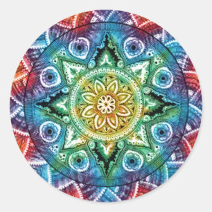 Adesivo Redondo Mandala Trippy
