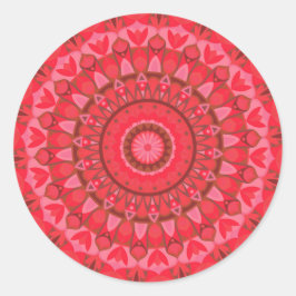 Adesivo Redondo Mandalá Vermelho Boho Geométrico Decal Estético Qu