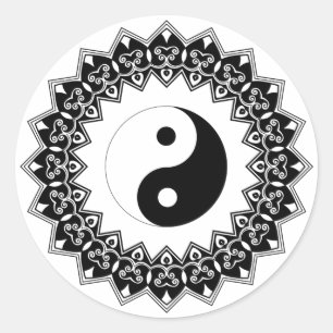Adesivo Redondo Mandala Yin Yang Large Sticker
