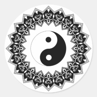 Adesivo Redondo Mandala Yin Yang Large Sticker