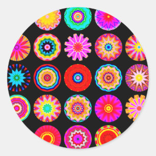 Adesivo Redondo Mandalas do Fractal