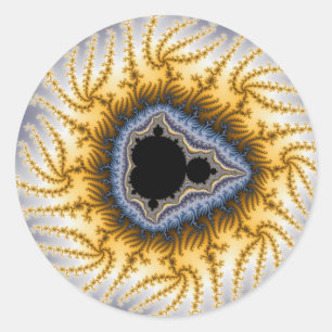 Adesivo Redondo Mandel azul - Fractal