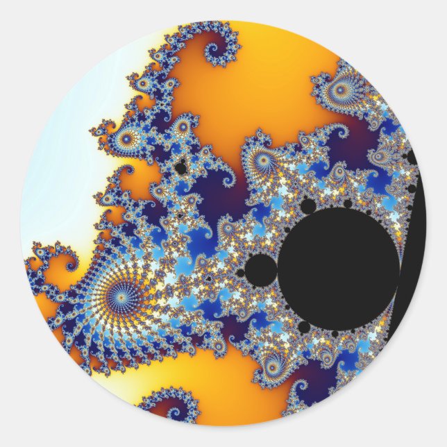 Adesivo Redondo Mandelbrot Set Fractal Seacavalo (Frente)