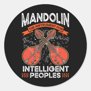Adesivo Redondo Mandolin O instrumento para o Homem inteligente da