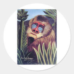 Adesivo Redondo "Mandrill in the Jungle" (cerca de 1909)